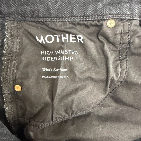 Mother Superior High Waisted Rider Skimp Straight Leg Denim Black Size 29 - Picture 8 of 11
